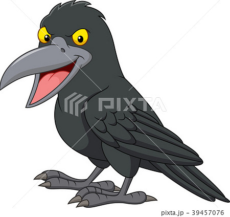 Cartoon Crow Isolated On White Backgroundのイラスト素材