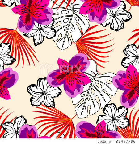 colored and black and white floral pattern colored and black and white floral pattern 39457796