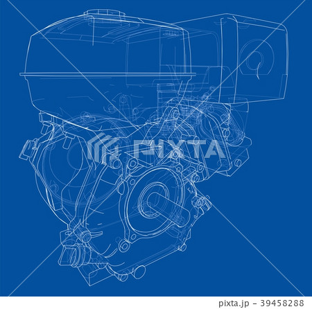 Engine sketch. 3d illustration Engine sketch. 3d illustration 39458288