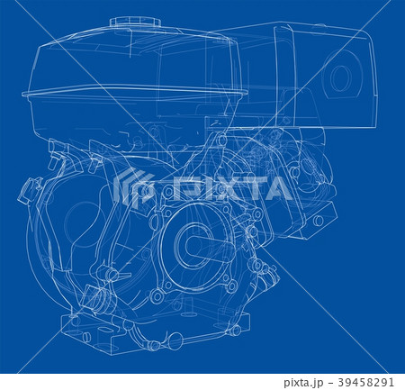 Engine sketch. 3d illustration 39458291