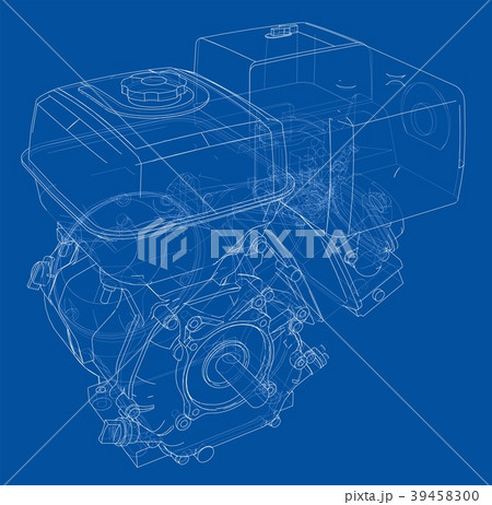 Engine sketch. 3d illustration Engine sketch. 3d illustration 39458300
