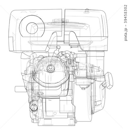 Engine sketch. 3d illustration Engine sketch. 3d illustration 39458302