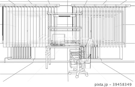 Interior sketch. 3d illustration 39458349