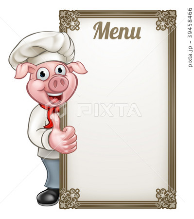 Cartoon Chef Pig Menu Cartoon Chef Pig Menu 39458466