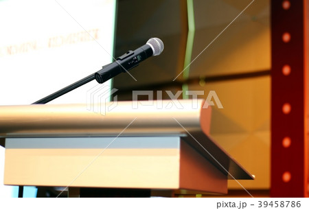 microphone with podium at seminar microphone with podium at seminar 39458786