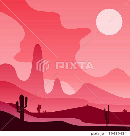 View on Mexican or American desert with cactus View on Mexican or American desert with cactus 39459454