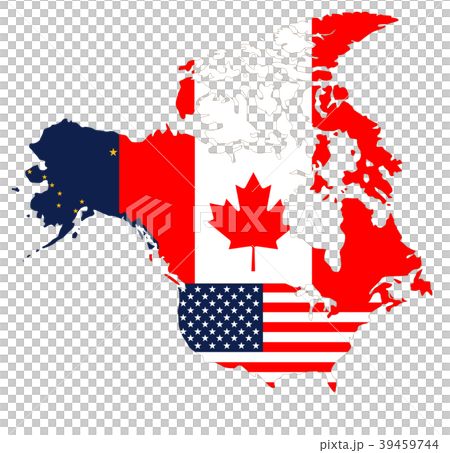 North America Map and Flag 39459744