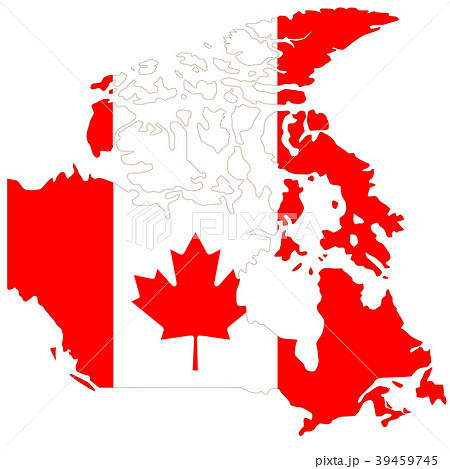 カナダ地図と国旗のイラスト素材 39459745 Pixta