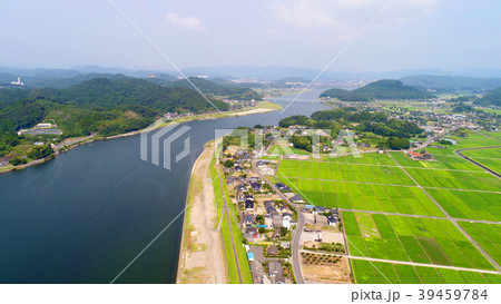 川内川の河口付近の空撮 39459784