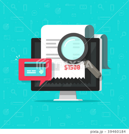 Online payment audit analyzing on computer vector 39460184