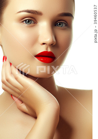 Cosmetics and makeup. Woman's face with vivid make Cosmetics and makeup. Woman's face with vivid make 39460537