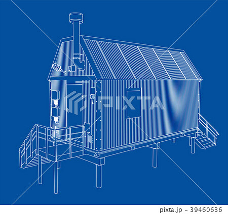 Wire-frame industrial building 39460636