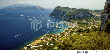 Aerial panorama of Capri island, Italy Aerial panorama of Capri island, Italy 39460786