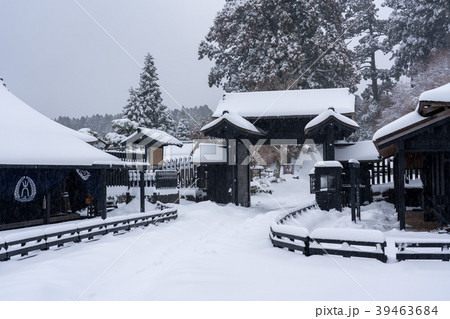 【神奈川県】箱根関所　雪化粧 39463684