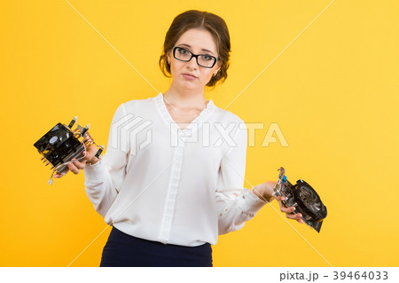 Portrait of confident beautiful puzzled confused Portrait of confident beautiful puzzled confused 39464033
