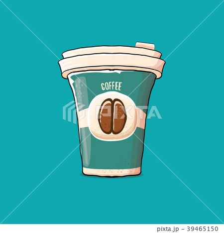 Coffee cup isolated on turquoise background 39465150