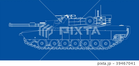 Blueprint of realistic tank 39467041