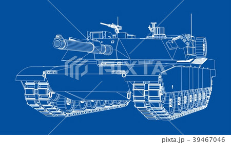 Blueprint of realistic tank 39467046