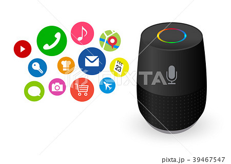 音声コントロールスマートスピーカー黒色 39467547
