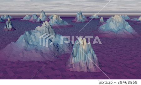 Lowpoly Landscape with Gloomy Arctic Rocks Lowpoly Landscape with Gloomy Arctic Rocks 39468869