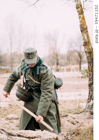 Unidentified Re-enactor Dressed As A German Unidentified Re-enactor Dressed As A German 39471102