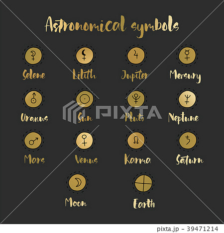 Astrology doodle symbols. Set of astrological Astrology doodle symbols. Set of astrological 39471214
