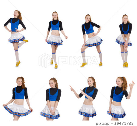 Cheerleader isolated on the white background 39471735