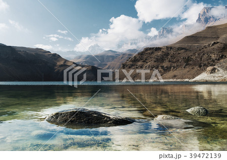 Landscape mountain lake. Natural high reservoir 39472139