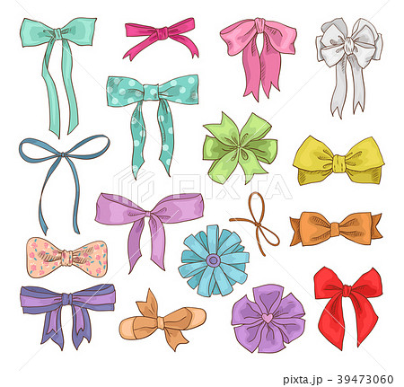 Girls Bow Vector Girlish Bowknot Or Girlie Ribbonのイラスト素材