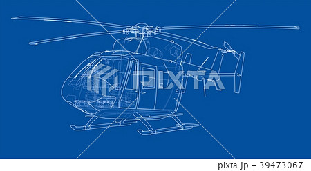 Outline drawing of helicopter Outline drawing of helicopter 39473067