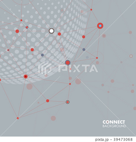 Vector halftone circle witn molecule connect Vector halftone circle witn molecule connect 39473068