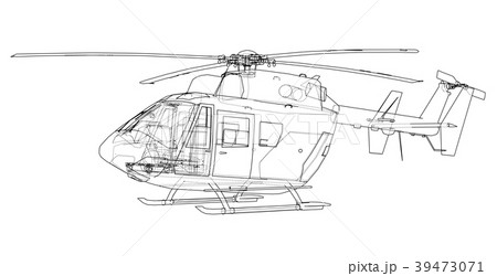 Outline drawing of helicopter Outline drawing of helicopter 39473071