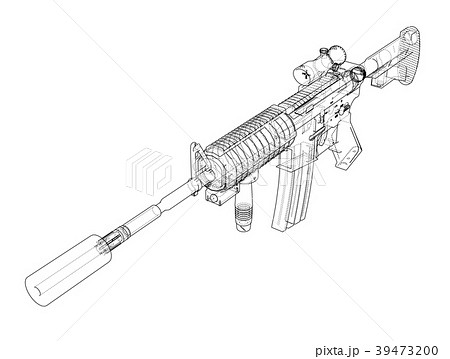 Machine Gun. 3d illustration Machine Gun. 3d illustration 39473200