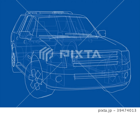 Car SUV drawing outline Car SUV drawing outline 39474013