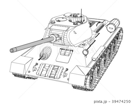 Blueprint of realistic tank 39474250