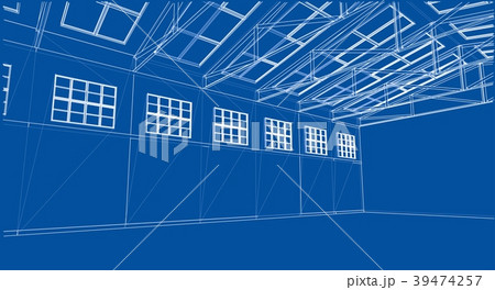 Warehouse sketch. 3d illustration Warehouse sketch. 3d illustration 39474257