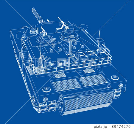 Blueprint of realistic tank 39474276