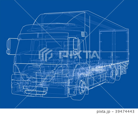 European truck outlined European truck outlined 39474443