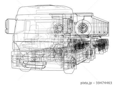European truck outlined European truck outlined 39474463