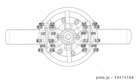 Industrial valve. 3d illustration Industrial valve. 3d illustration 39474588