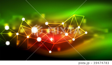 Shiny stars, neon glowing digital connected light 39474783