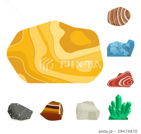 Semi precious gemstones vector stones and mineral Semi precious gemstones vector stones and mineral 39474870