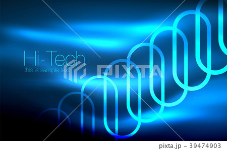 Glowing ellipses dark background, waves and swirl 39474903
