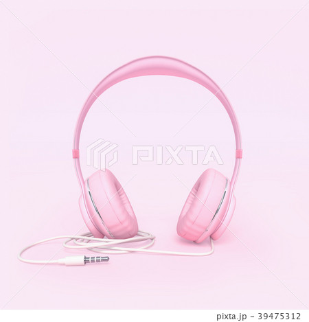 Headphone pink color minimal and pastel concept Headphone pink color minimal and pastel concept 39475312