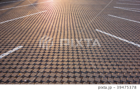 Modern cobblestone parking lot. Modern cobblestone parking lot. 39475378