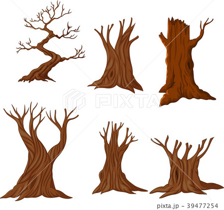 Set of cartoon dry trees 39477254