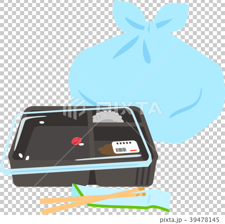 弁当の空き容器とビニール袋 39478145