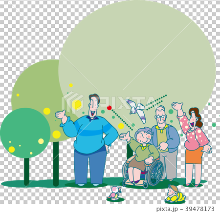 年輕夫婦和老夫婦在輪椅 39478173