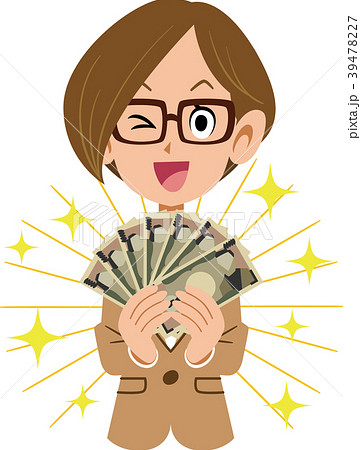 働く女性とお金 眼鏡 働く女性とお金 眼鏡 39478227