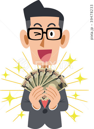 働く男性とお金　眼鏡 39478233